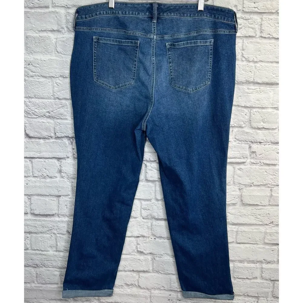 torrid Size 18 Medium Dark Wash Boyfriend Straight Vintage Stretch Mid-Rise Jean - Picture 9 of 13